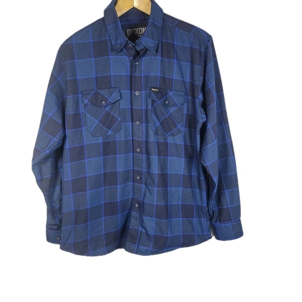 Dixxon Flannel Men's Snap-on Plaid Blue Limited Edition Large